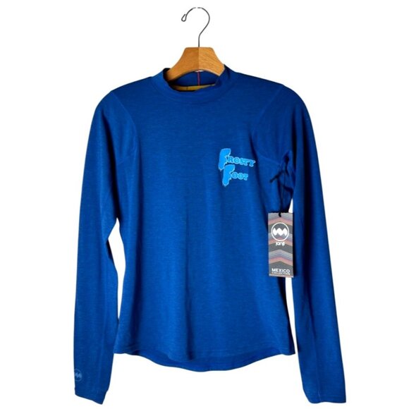 Janji‎ Shirt Women Small Blue Merino Wool Blend Swift Tech Long Sleeve Top NWT - Picture 1 of 13